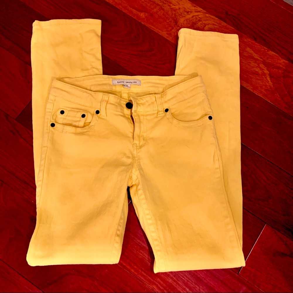 Forever 21 Skinny Yellow Jeans, size 28